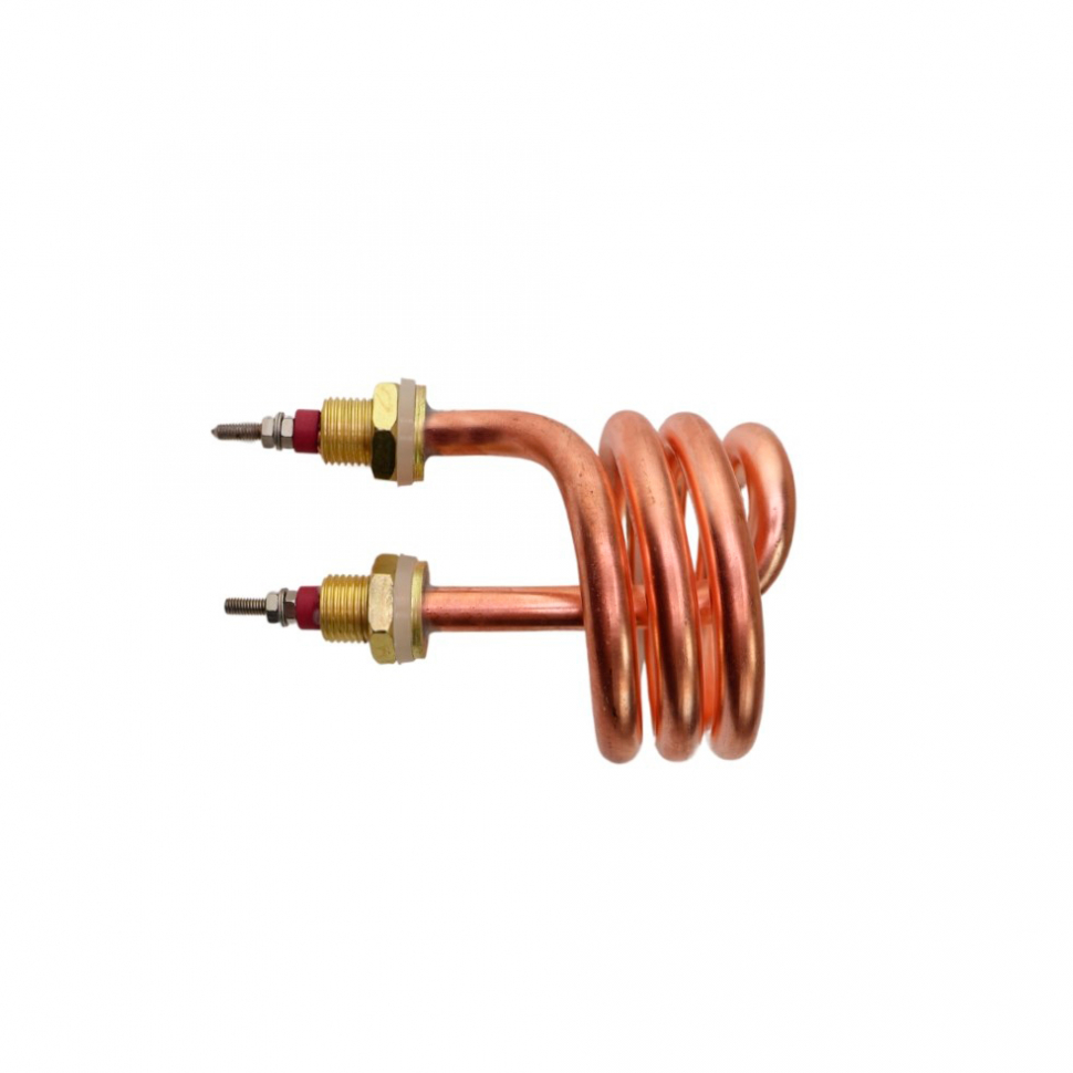 ТЭН 2000W, медь, М16, L85мм, межосевое расстояние 40мм, с гайкой, спираль, 220V, 06.820 ТЭН 2000W, медь, М16, L85мм, межосевое расстояние 40мм, с гайкой, спираль, 220V, 06.820