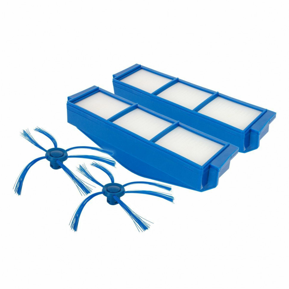 Комплект: 2 HEPA-фильтра и 2 боковые щетки для пылесосов Philips, Ozone, HR-93NZ