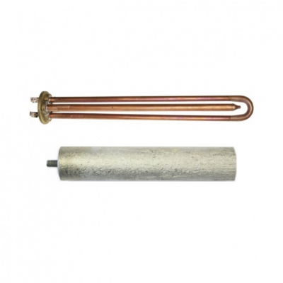 Комплект ТЭН 1,5кВт (1500Вт) RCF для водонагревателя Ariston VLS, Superlux, Simat, под анод М5, трубка под термостат 10мм + анод, 202152K1